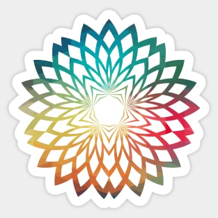 Rainbow abstract flower design 05 Sticker